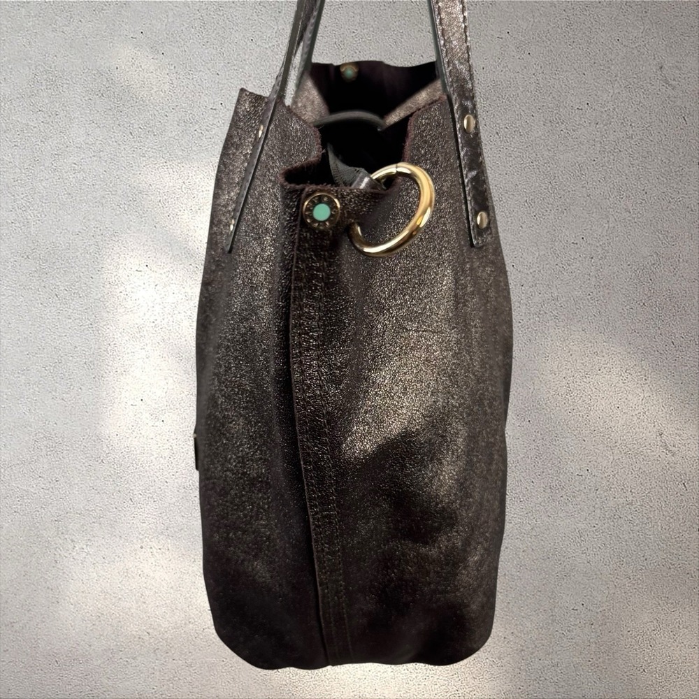 Tiffany & Co Suede Metallic Relaxed Reversible Tote Hobo Bag‎ Purse Brown - Picture 10 of 14